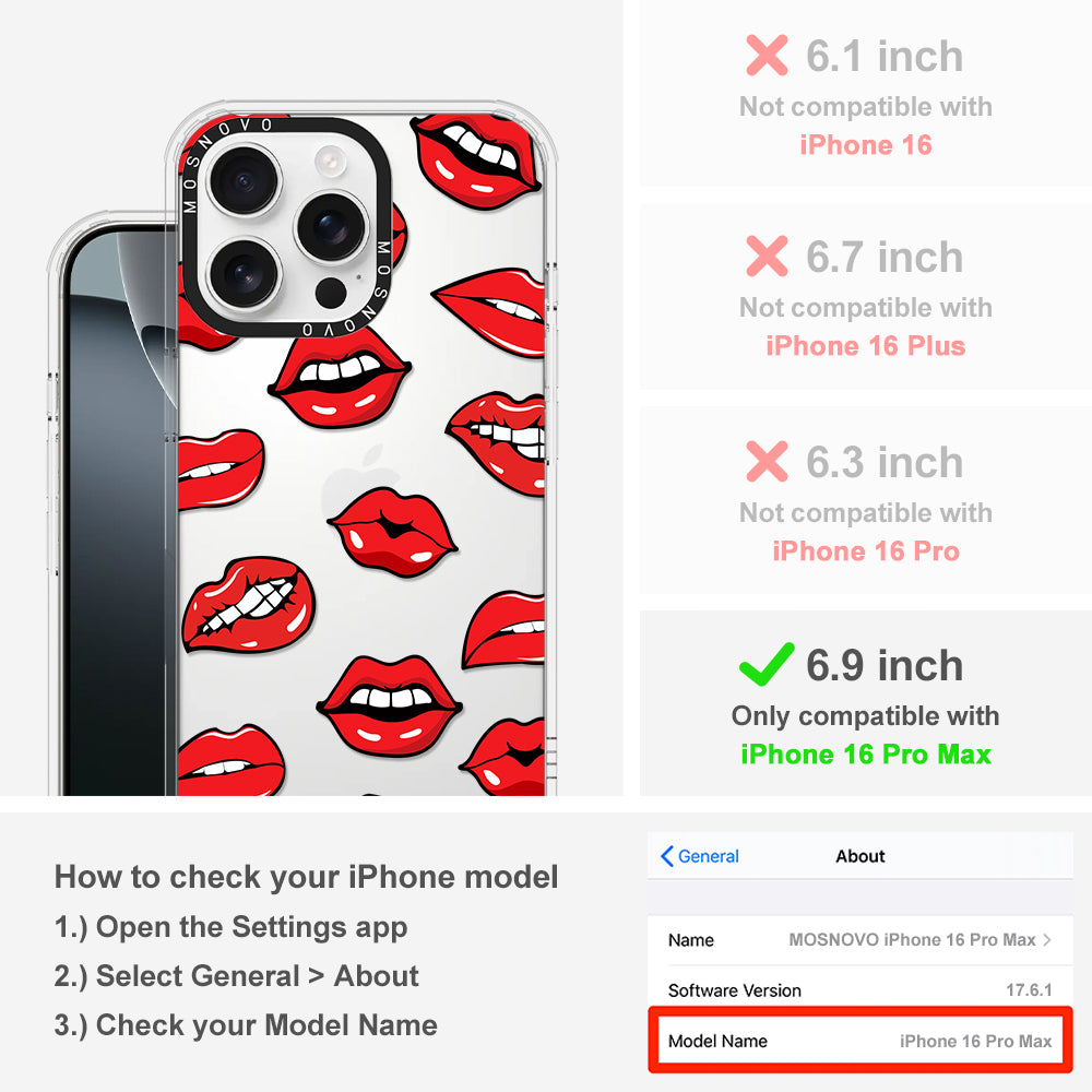 Hot Lips Phone Case - iPhone 16 Pro Max Case - MOSNOVO