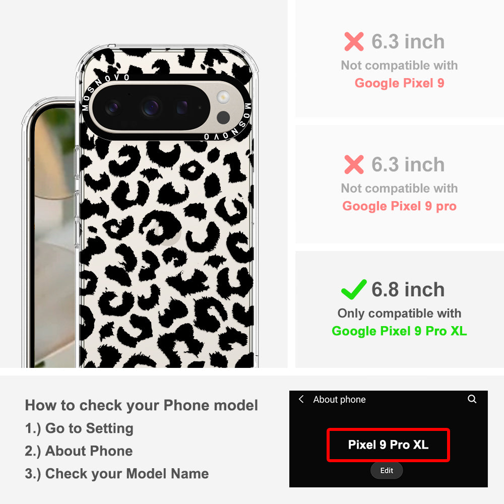 Black Leopard Print Phone Case - Google Pixel 9 Pro XL Case