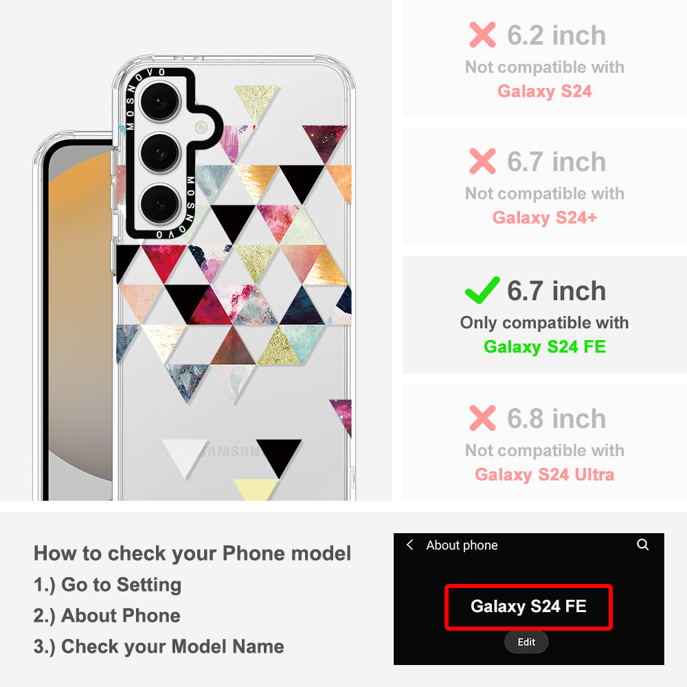 Triangles Stone Marble Phone Case - Samsung Galaxy S24 FE Case - MOSNOVO