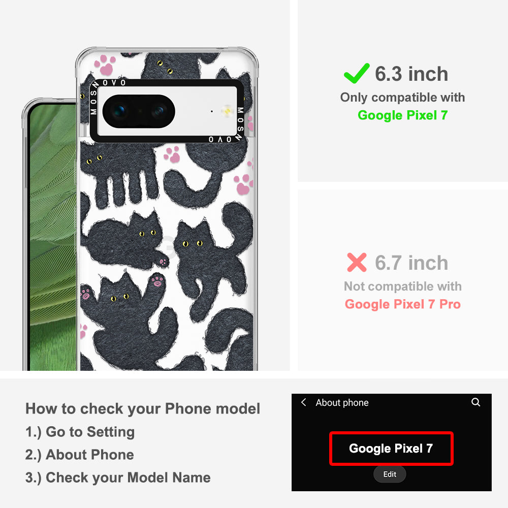 Black Furry Cat Phone Case - Google Pixel 7 Case