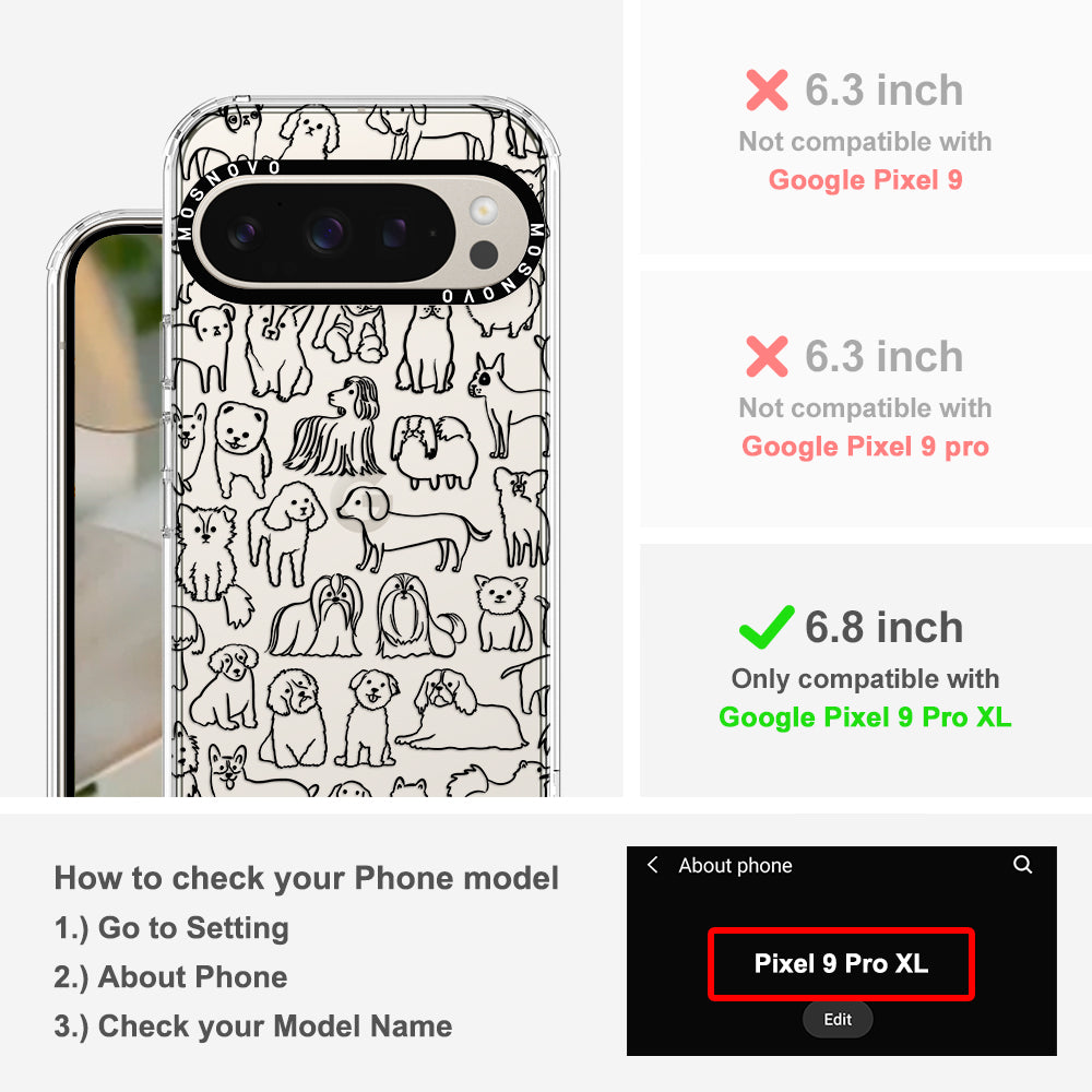 Doodle Dog Phone Case - Google Pixel 9 Pro XL Case