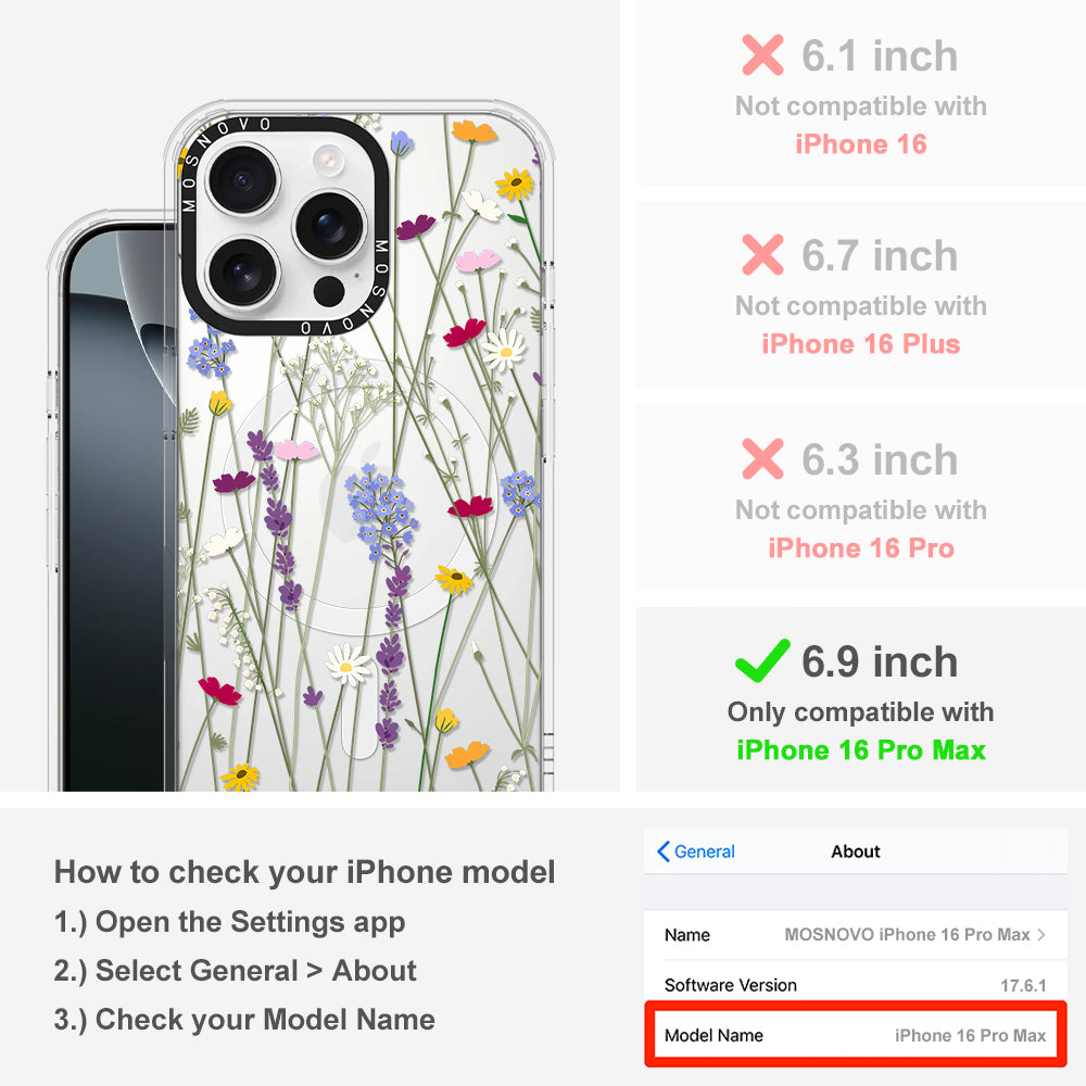 Floral Garden Lavender Daisy Flower Phone Case - iPhone 16 Pro Max Case - MOSNOVO