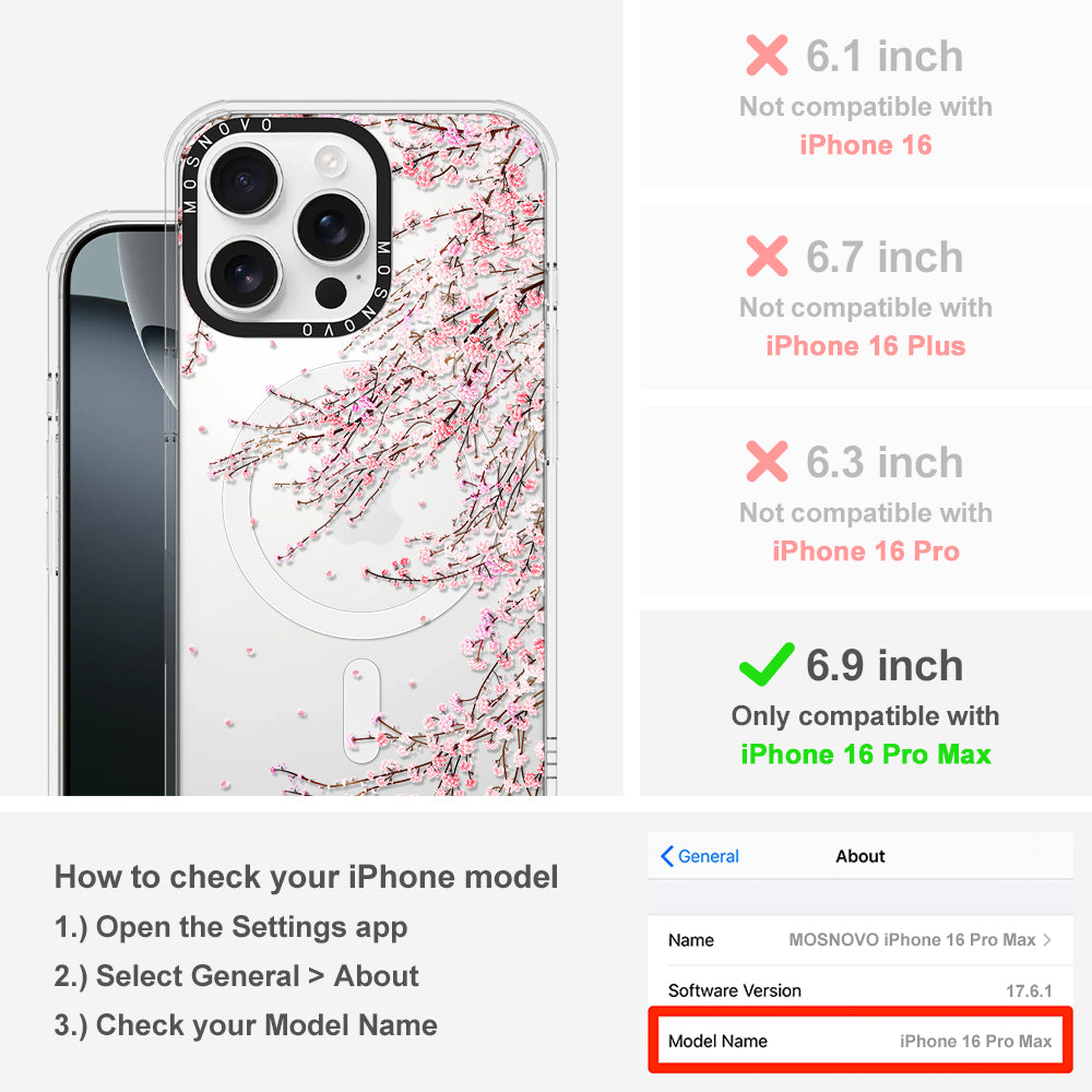 Cherry Blossom Phone Case - iPhone 16 Pro Max Case - MOSNOVO