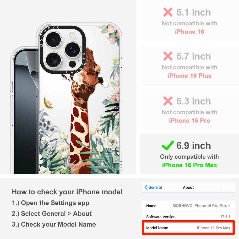 Giraffe In The Garden Phone Case - iPhone 16 Pro Max Case - MOSNOVO