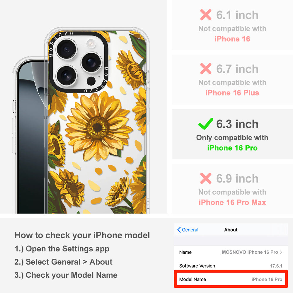 Sunflower Garden Phone Case - iPhone 16 Pro Case - MOSNOVO