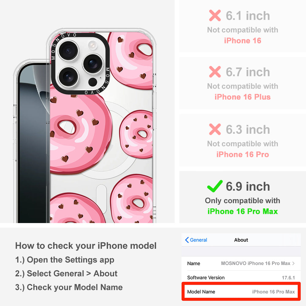 Pink Donuts Phone Case - iPhone 16 Pro Max Case - MOSNOVO