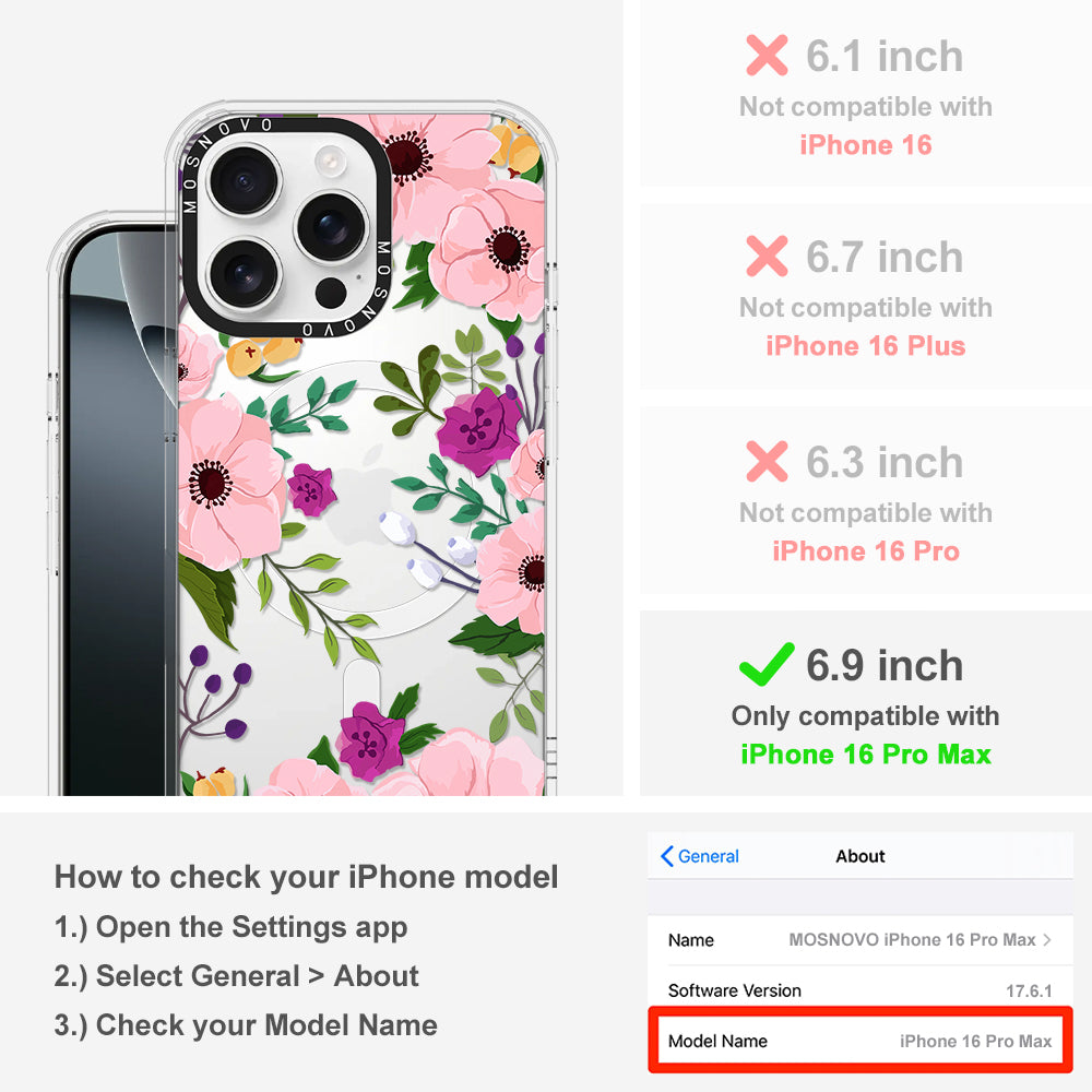 Watercolor Floral Phone Case - iPhone 16 Pro Max Case - MOSNOVO