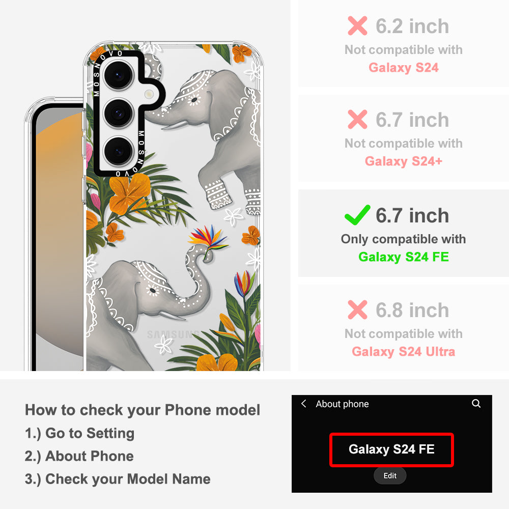 Elephant Phone Case - Samsung Galaxy S24 FE Case - MOSNOVO