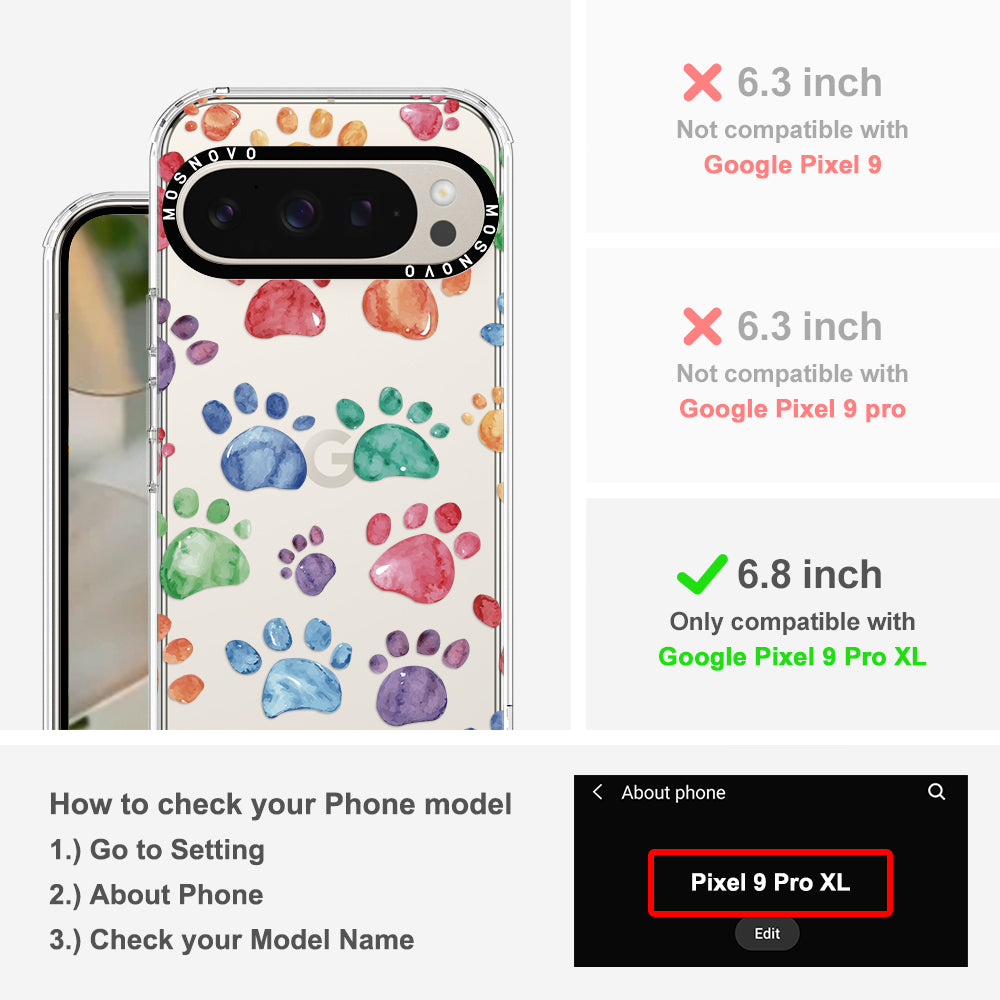 Colorful Paw Phone Case - Google Pixel 9 Pro XL Case