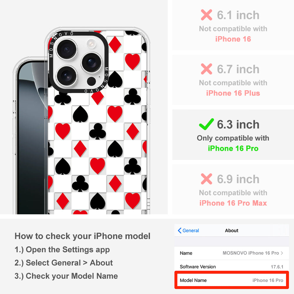 Checker Poker Phone Case - iPhone 16 Pro Case - MOSNOVO