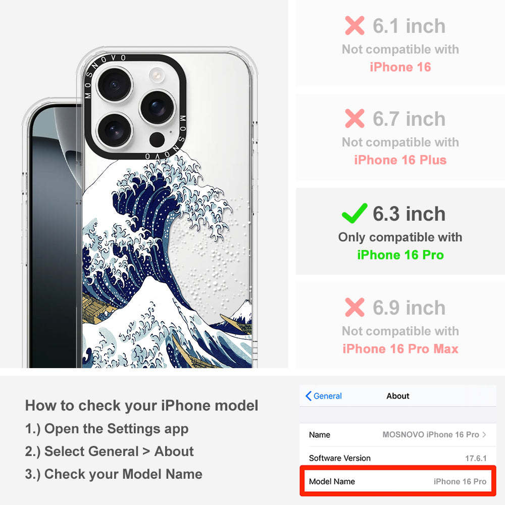 Great Wave Phone Case - iPhone 16 Pro Case - MOSNOVO