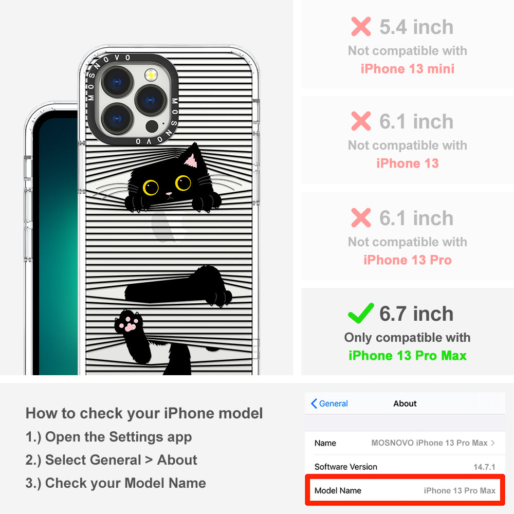 Hidden Black Cat Phone Case - iPhone 13 Pro Max Case