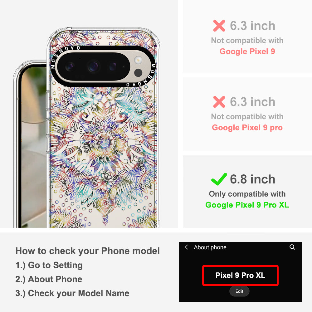 Rainbow Mandala Phone Case - Google Pixel 9 Pro XL Case