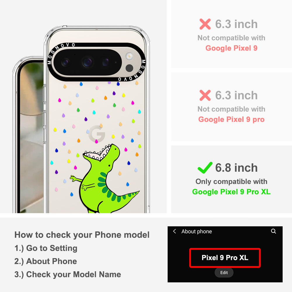 Rainbow Dinosaur Phone Case - Google Pixel 9 Pro XL Case