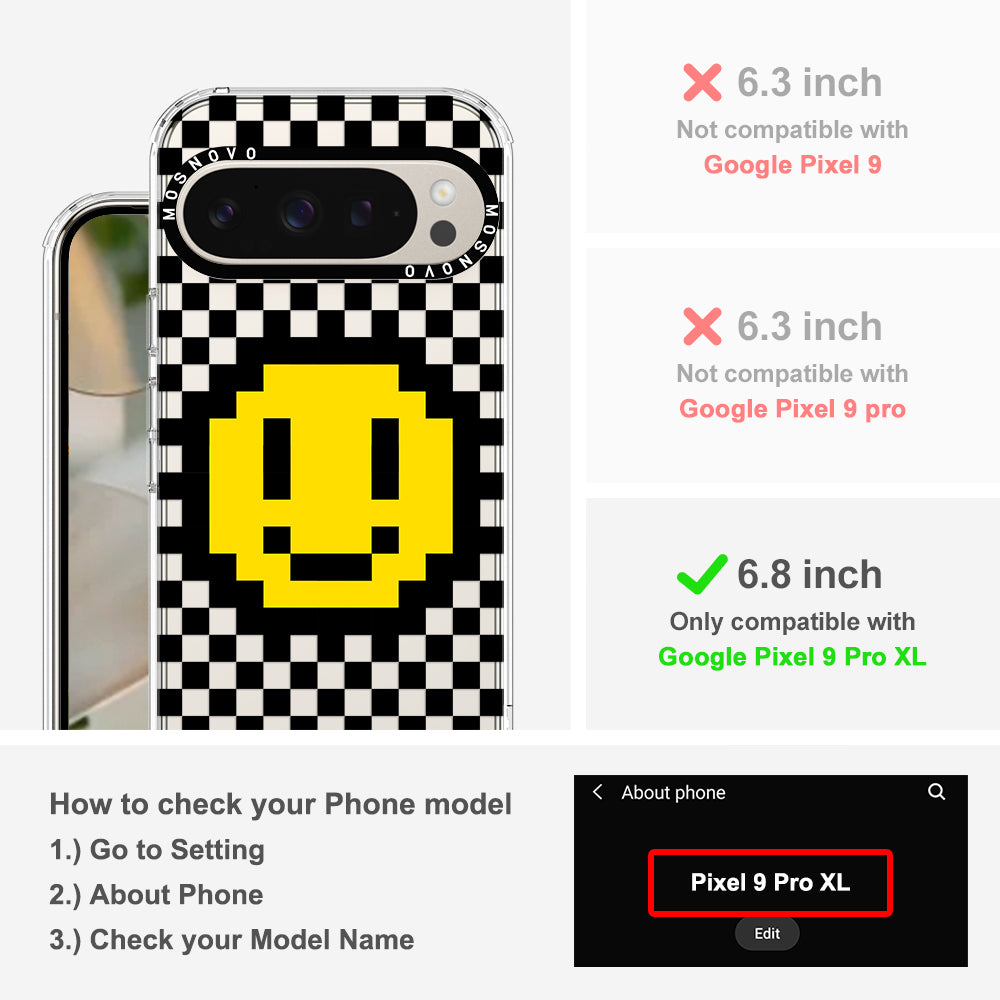 Smile Checkered Phone Case - Google Pixel 9 Pro XL Case