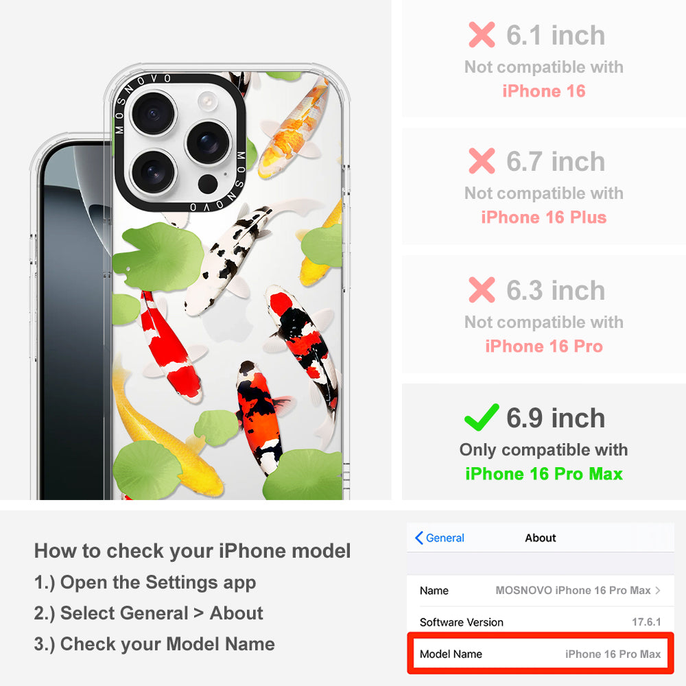 Koi Phone Case - iPhone 16 Pro Max Case - MOSNOVO