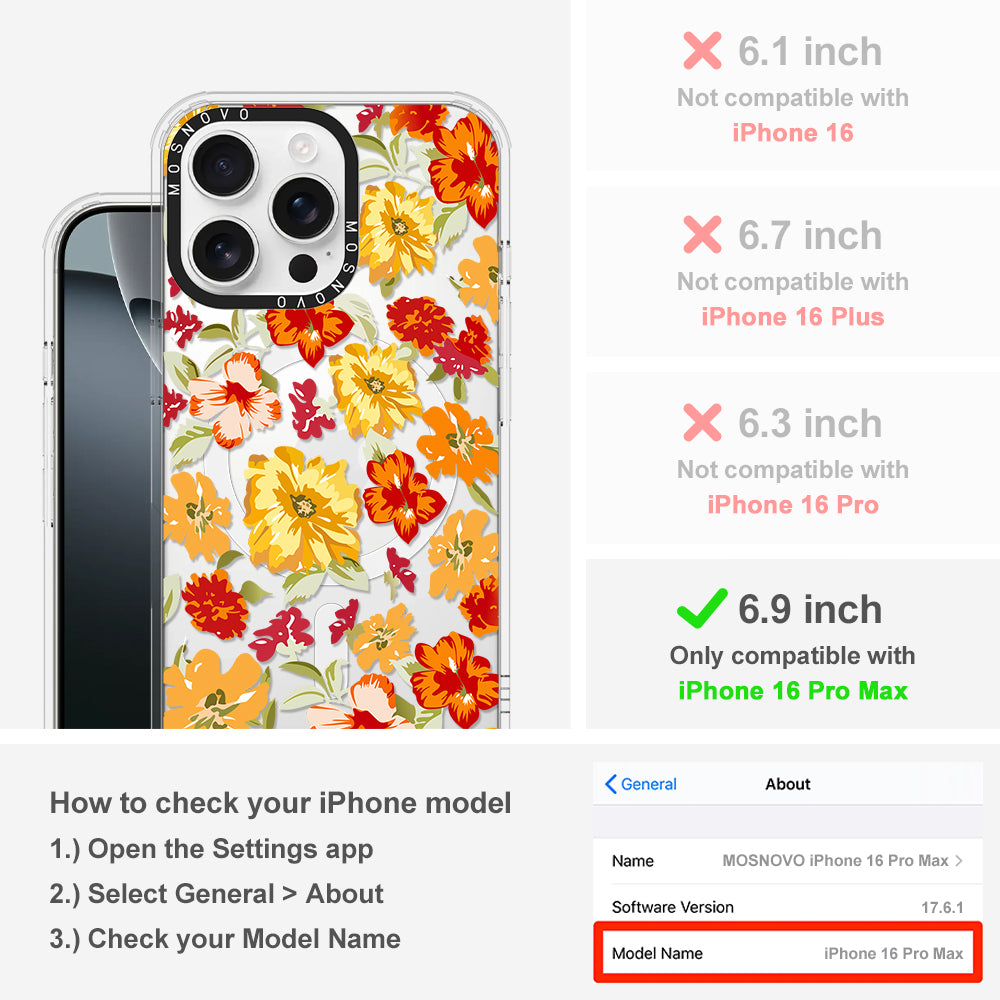 70s Boho Yellow Flower Phone Case - iPhone 16 Pro Max Case - MOSNOVO