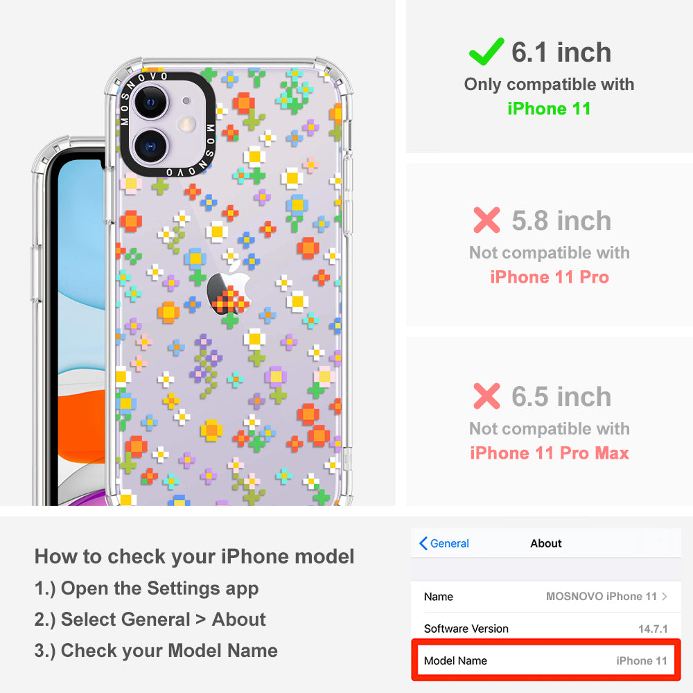 Pixel-Floral Phone Case - iPhone 11 Case