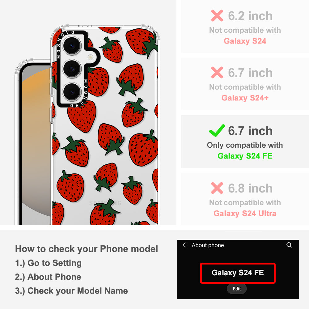 Red Strawberry Phone Case - Samsung Galaxy S24 FE Case - MOSNOVO