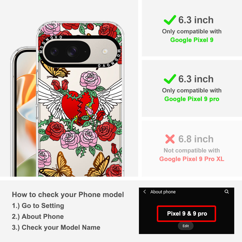 Heart With Wing Phone Case - Google Pixel 9 Case