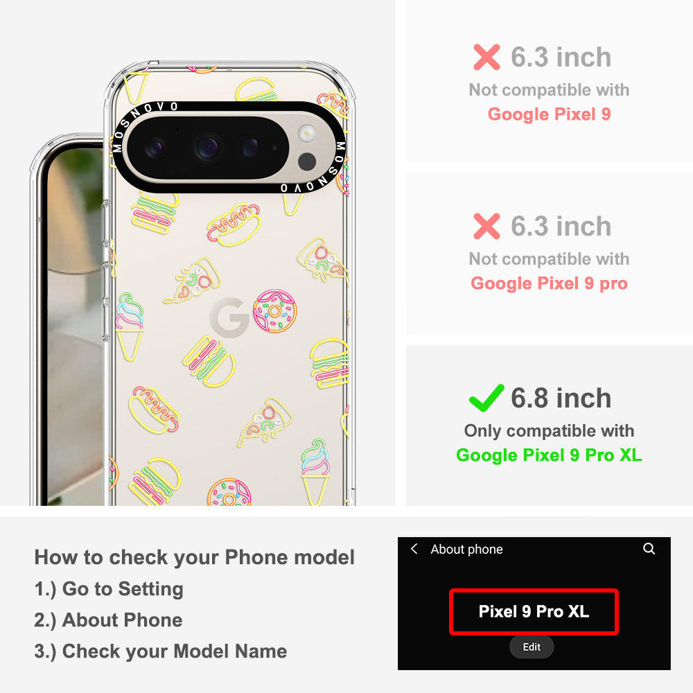 Neon Junk Food Phone Case - Google Pixel 9 Pro XL Case