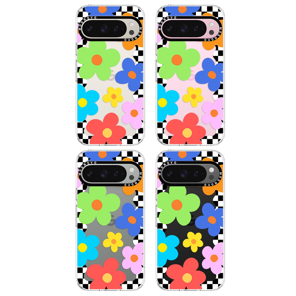 60's Checkered Floral Phone Case - Google Pixel 9 Pro Case