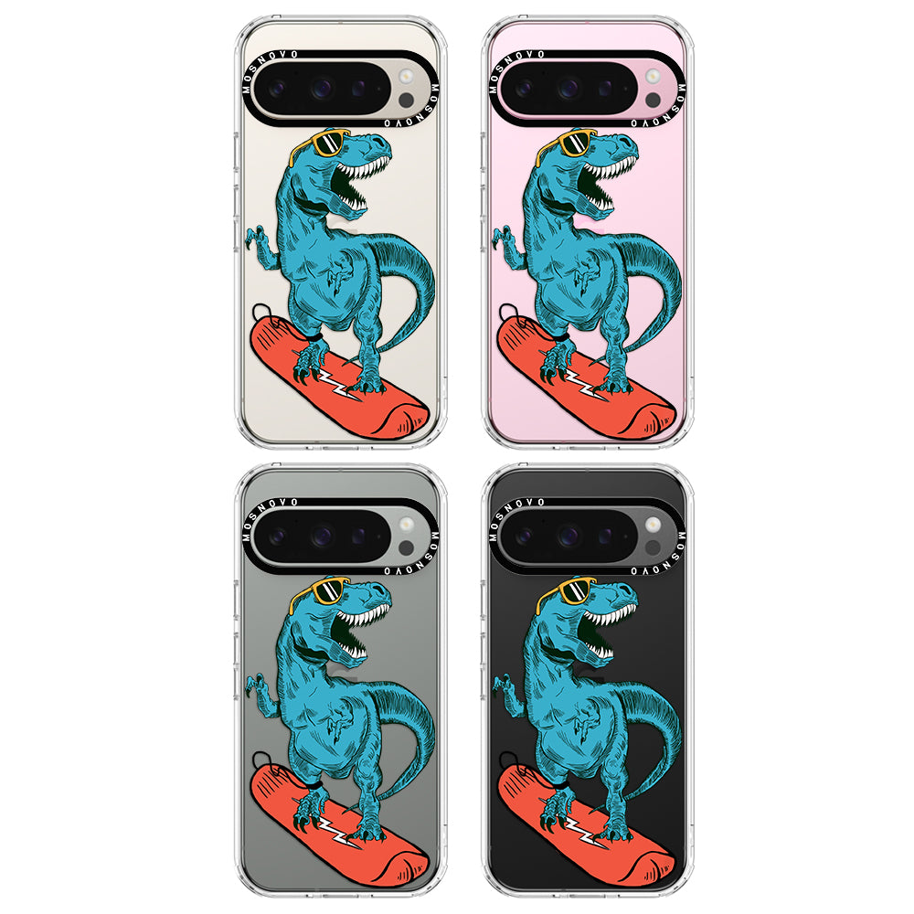 Surfing Dinosaur Phone Case - Google Pixel 9 Pro Case