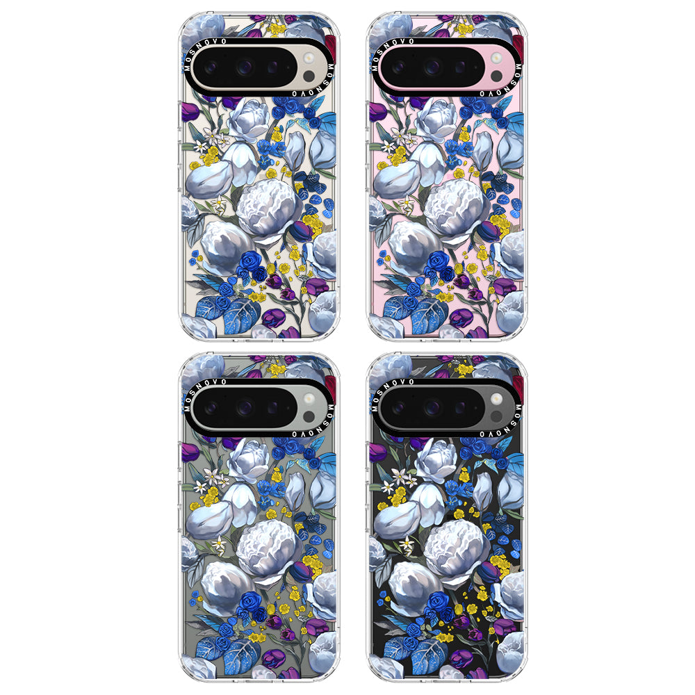 Purple Blue Floral Phone Case - Google Pixel 9 Pro Case