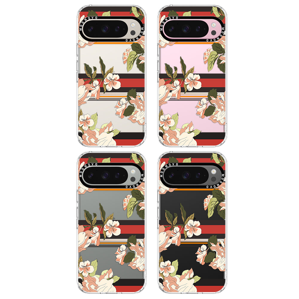 Classic Stripes Floral Phone Case - Google Pixel 9 Pro Case