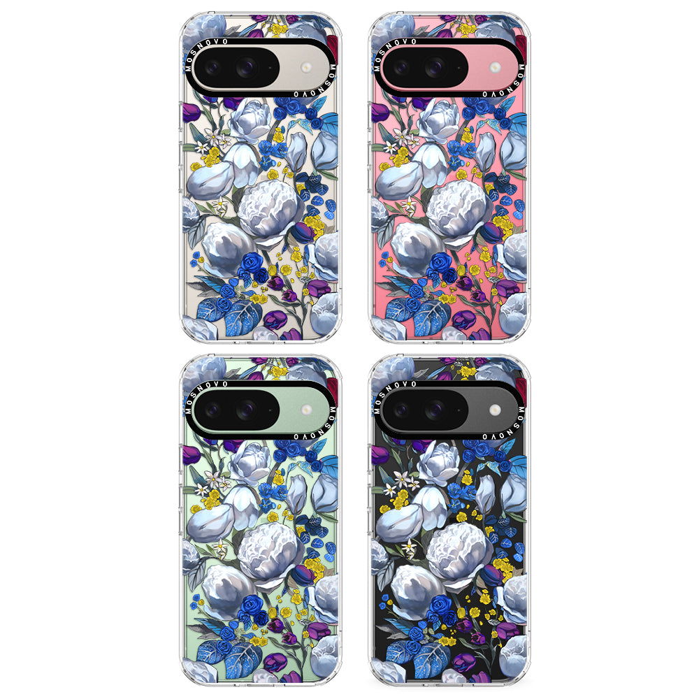 Purple Blue Floral Phone Case - Google Pixel 9 Case