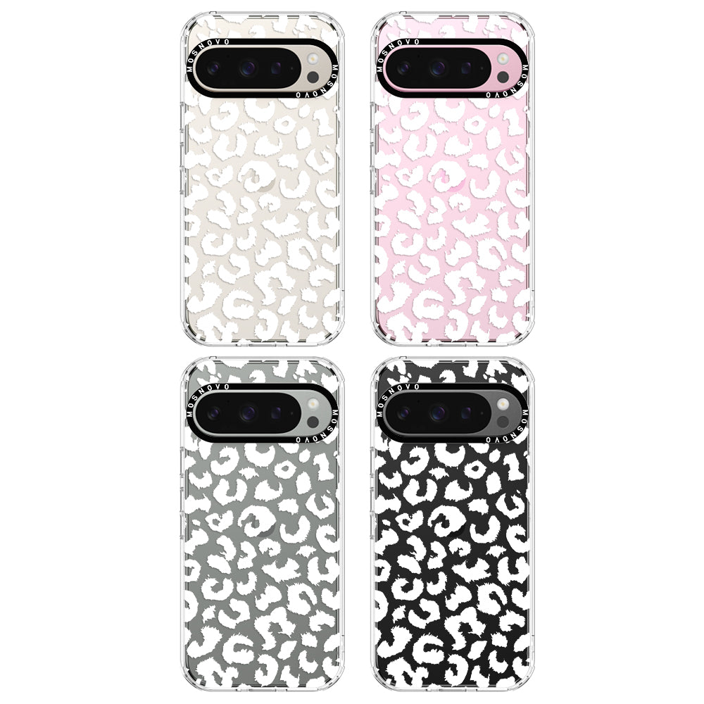 White Leopard Print Phone Case - Google Pixel 9 Pro Case