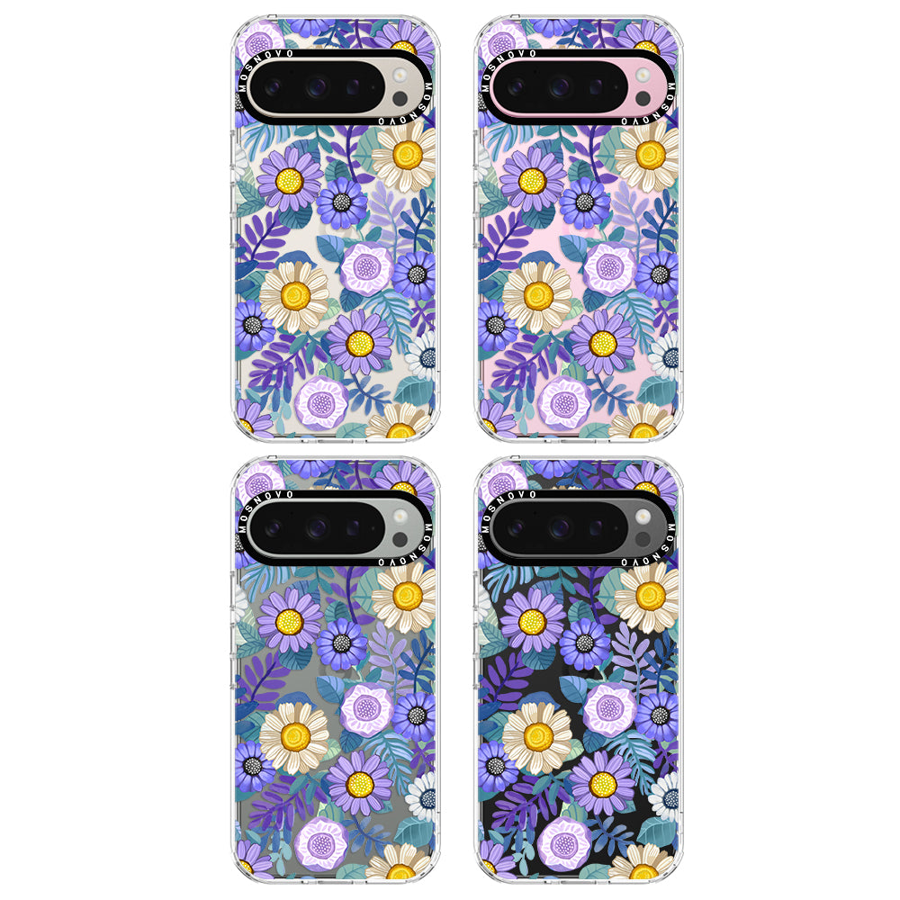 Purple Floral Phone Case - Google Pixel 9 Pro Case