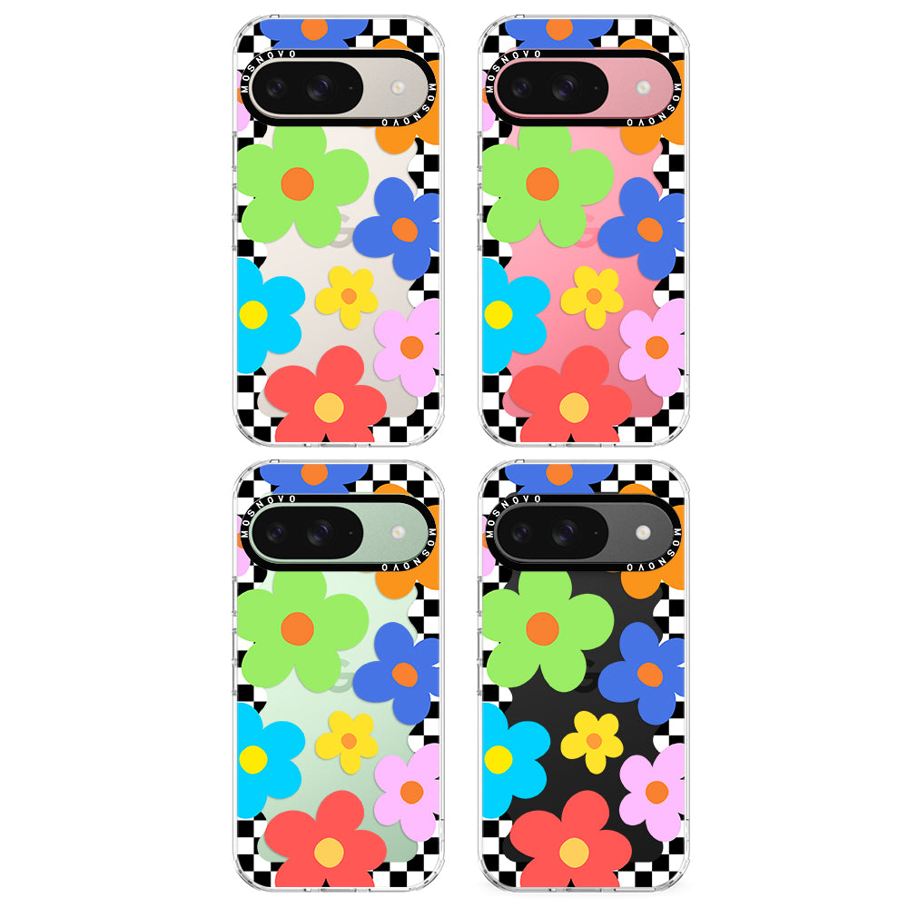 60's Checkered Floral Phone Case - Google Pixel 9 Case