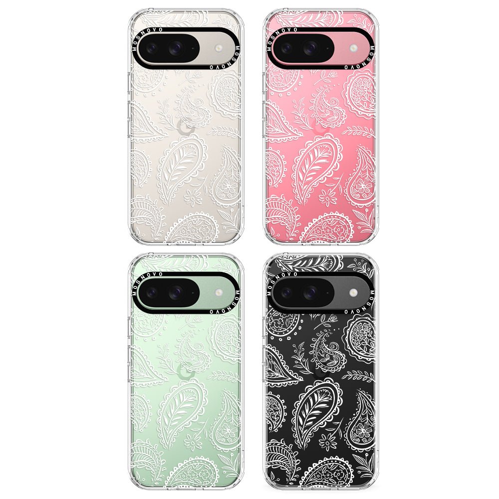 White Paisley Phone Case - Google Pixel 9 Case