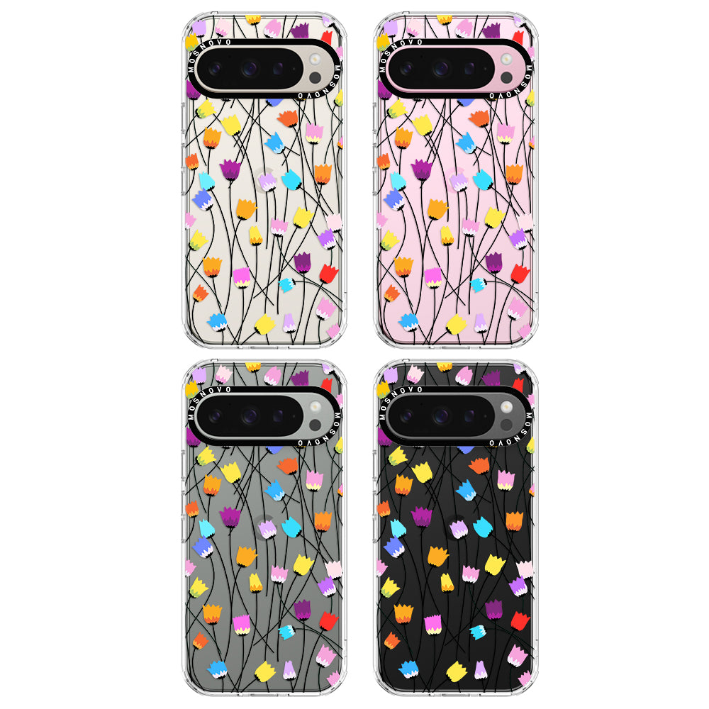 Rainbow Tulips Phone Case - Google Pixel 9 Pro Case