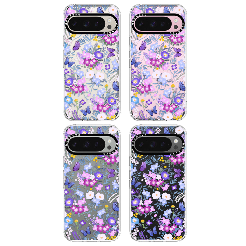 Purple Peri Nemophila Flower Phone Case - Google Pixel 9 Pro Case