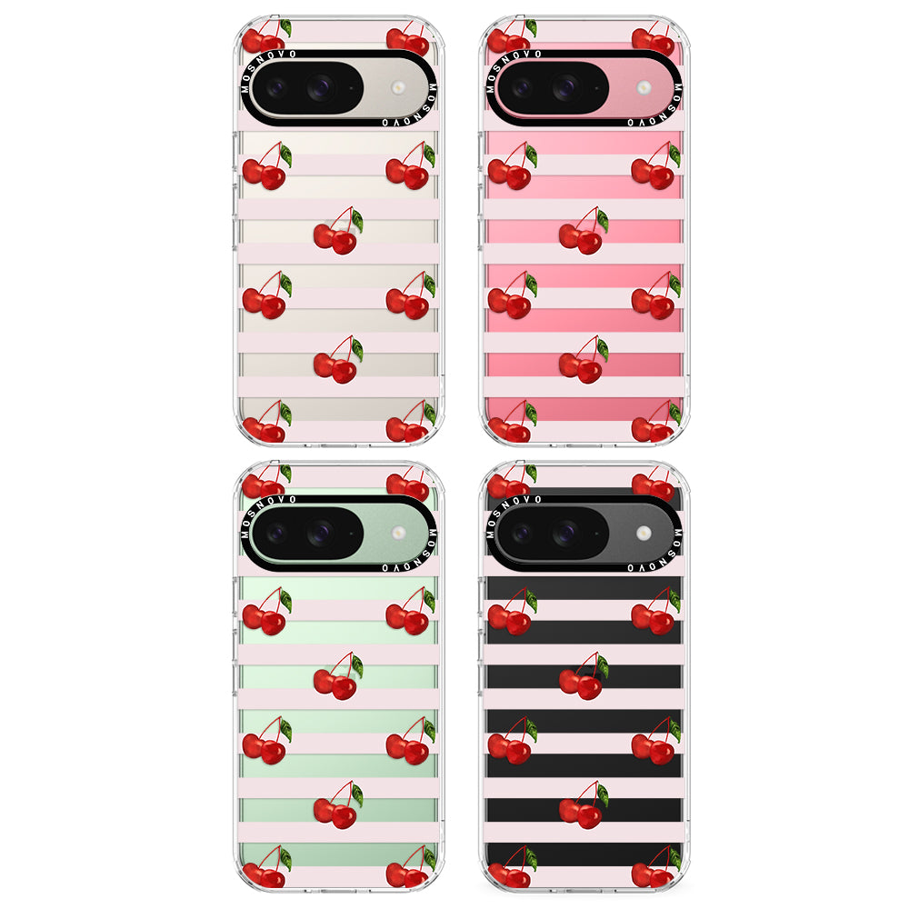 Pink Stripes Cherry Phone Case - Google Pixel 9 Case