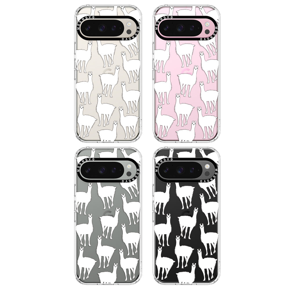 White Llama Phone Case - Google Pixel 9 Pro Case