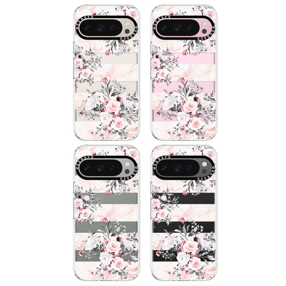 Pink Flower Marble Phone Case - Google Pixel 9 Pro Case