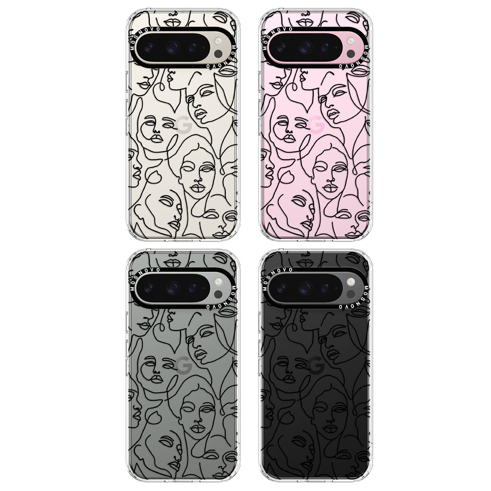 Abstract Face Line Art Phone Case - Google Pixel 9 Pro Case