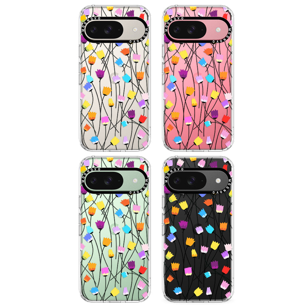 Rainbow Tulips Phone Case - Google Pixel 9 Case