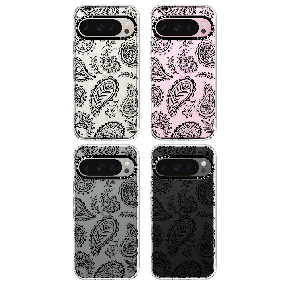 Black Paisley Phone Case - Google Pixel 9 Pro Case