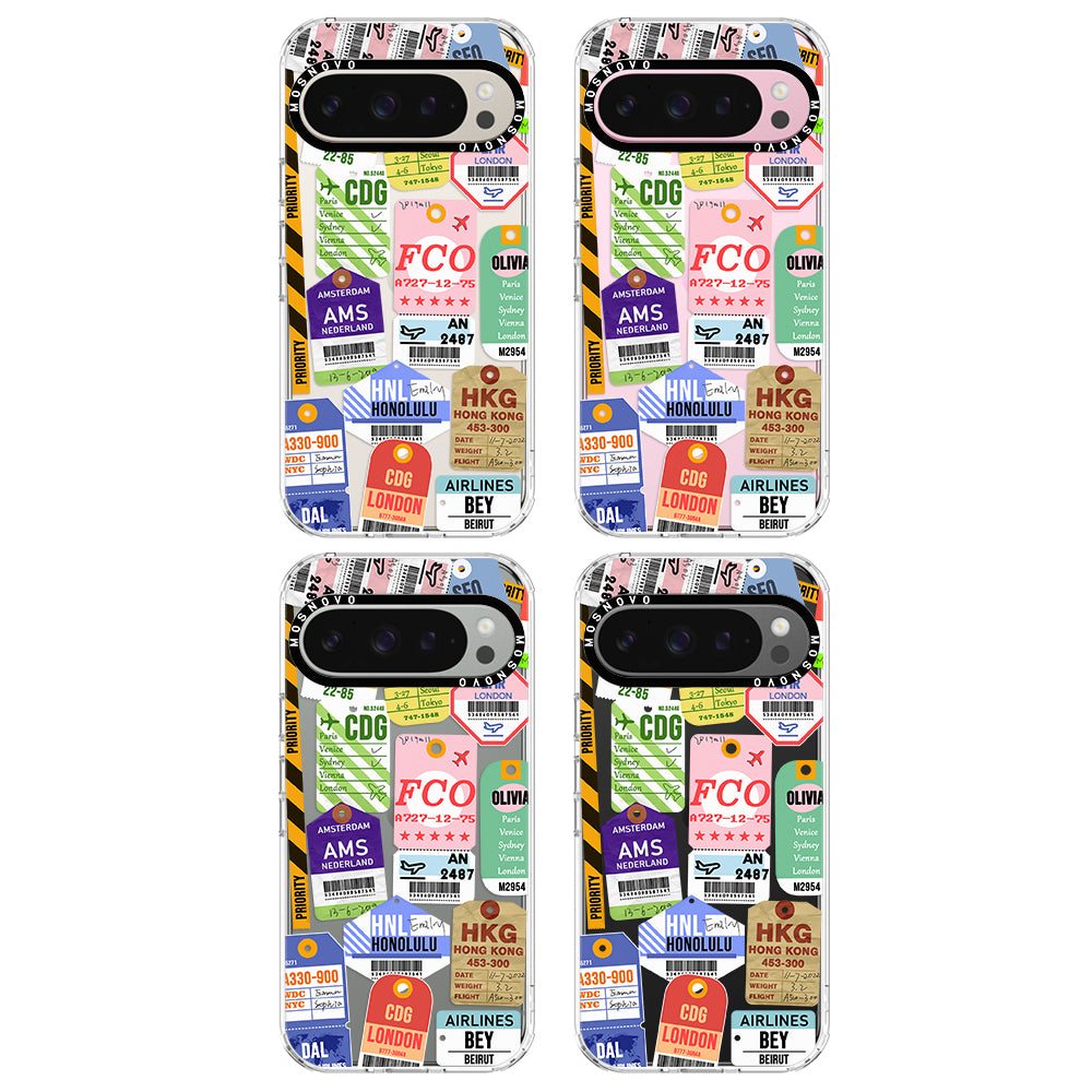 Air Ticket Labels Phone Case - Google Pixel 9 Pro Case