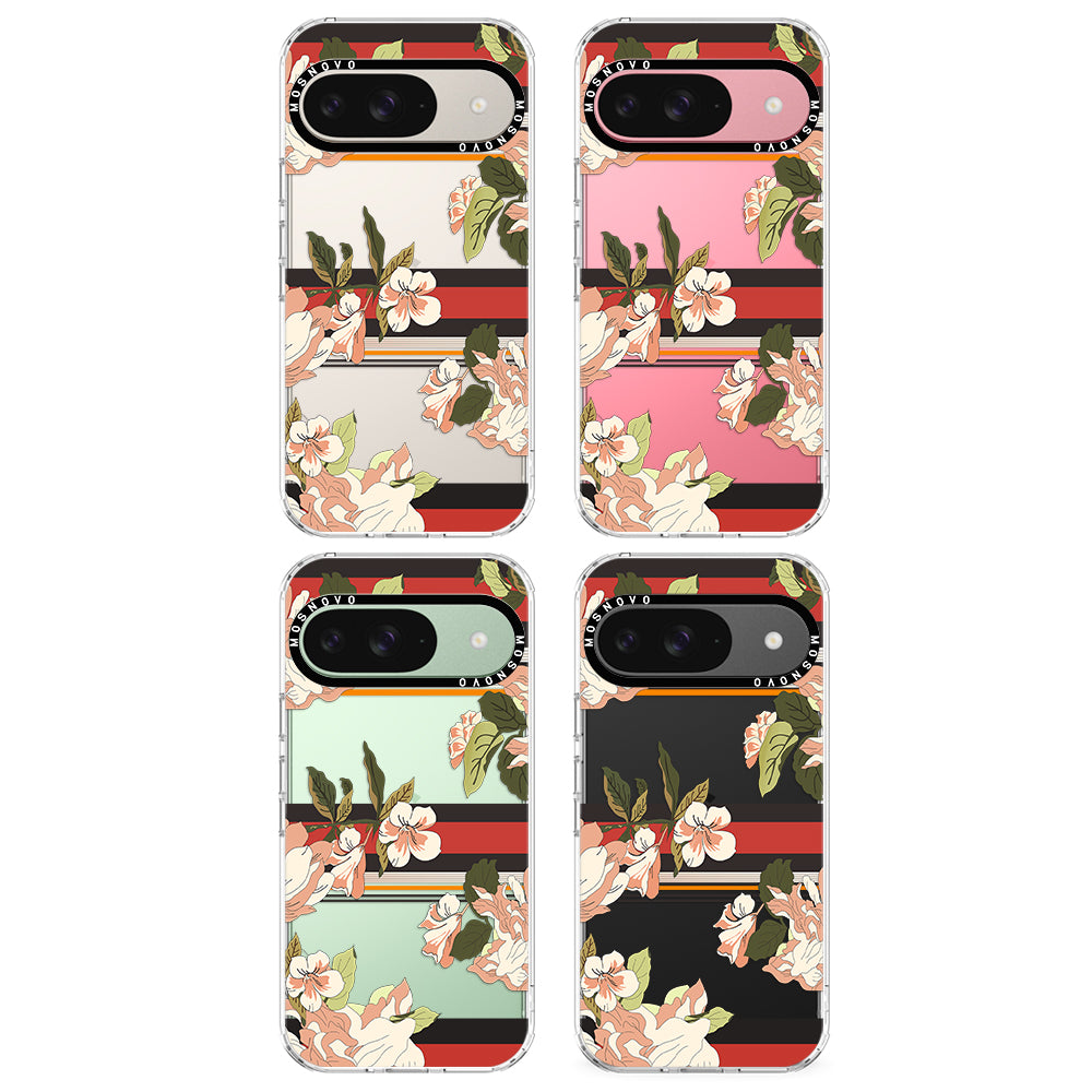 Classic Stripes Floral Phone Case - Google Pixel 9 Case