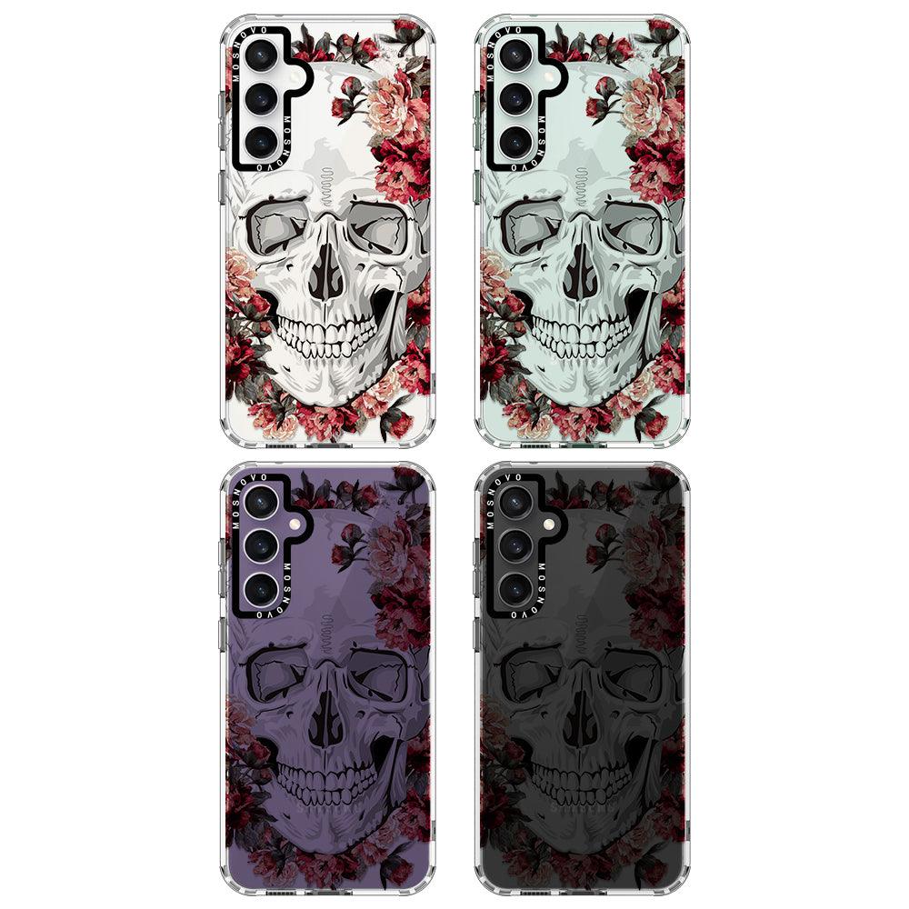 Red Flower Skull Phone Case - Samsung Galaxy S23 FE Case