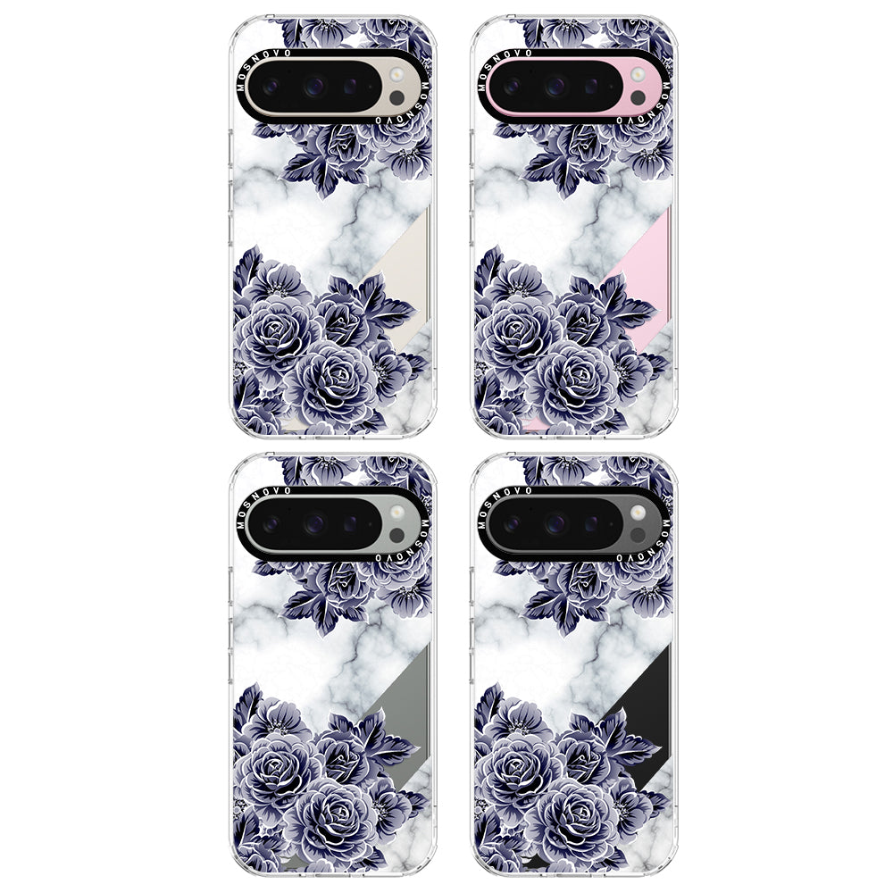 Purple Flower Marble Phone Case - Google Pixel 9 Pro Case