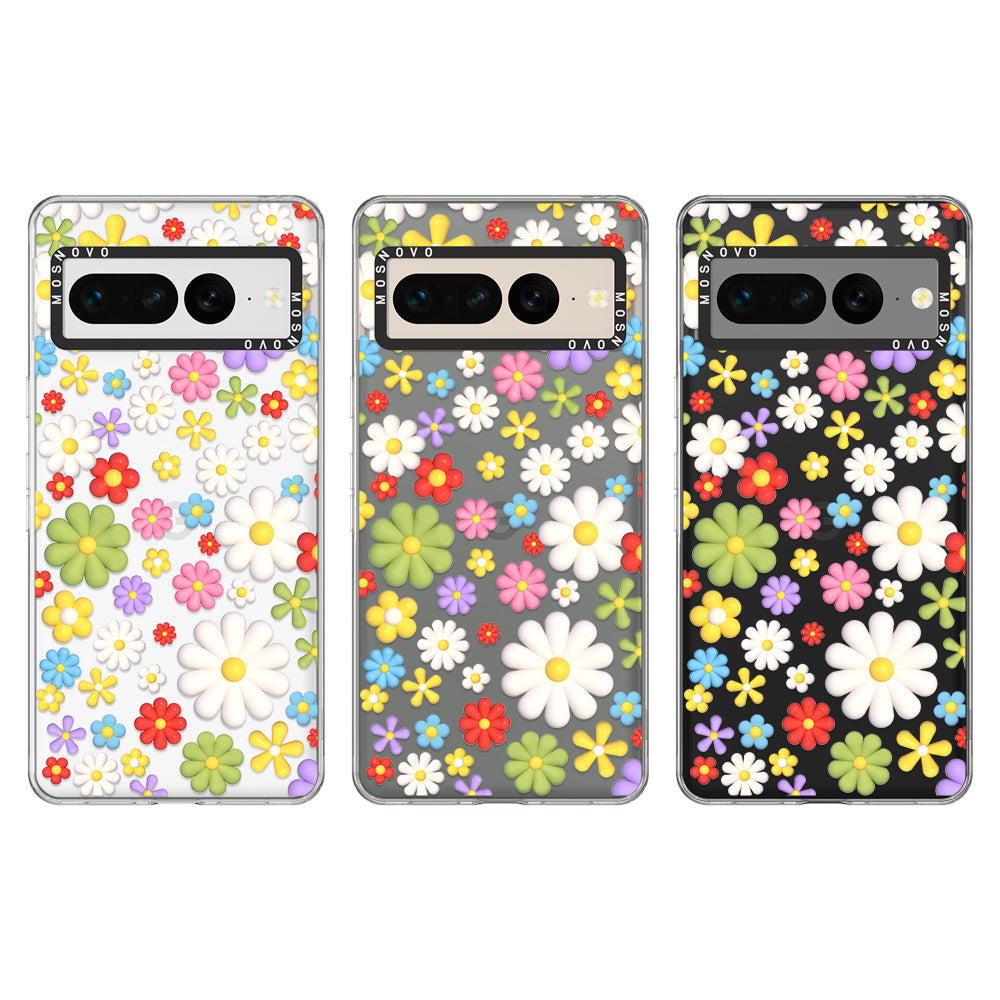 3D Flowers Phone Case - Google Pixel 7 Pro Case