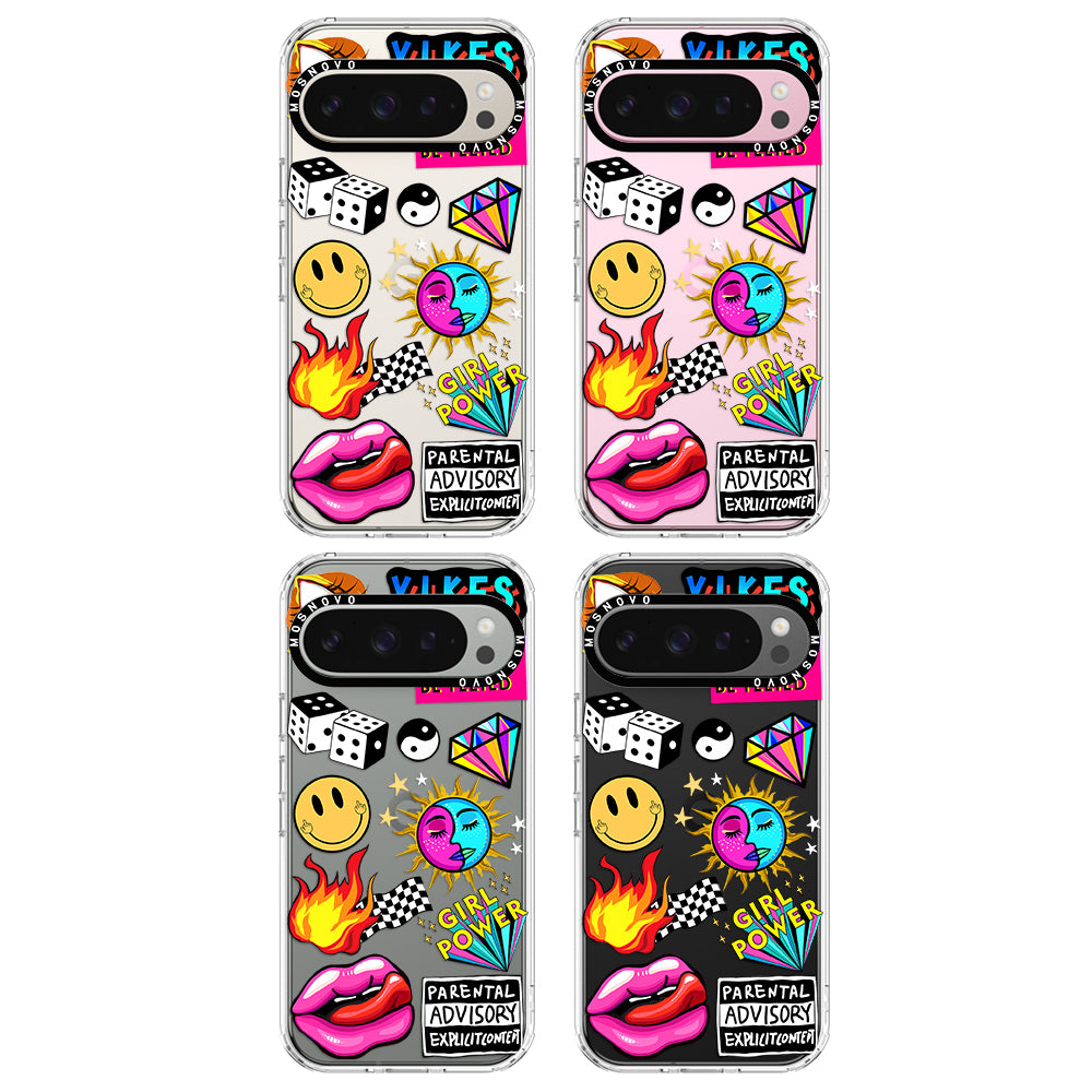 Funky Stickers Phone Case - Google Pixel 9 Pro Case