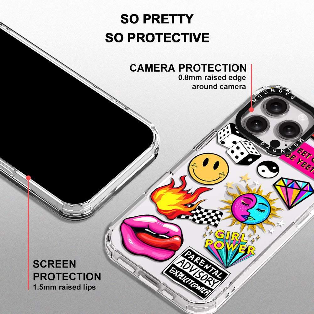 Funky Stickers Phone Case - iPhone 16 Pro Max Case - MOSNOVO