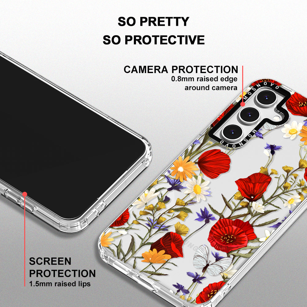 Poppy Floral Phone Case - Samsung Galaxy S24 FE Case - MOSNOVO